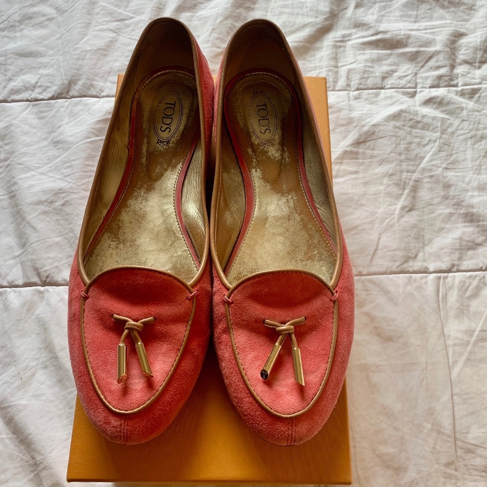 Tom's Pink Suede Loafers